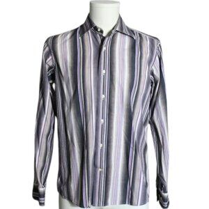 ETRO SZ M Cotton Striped LS Men's Button Up Dress Shirt